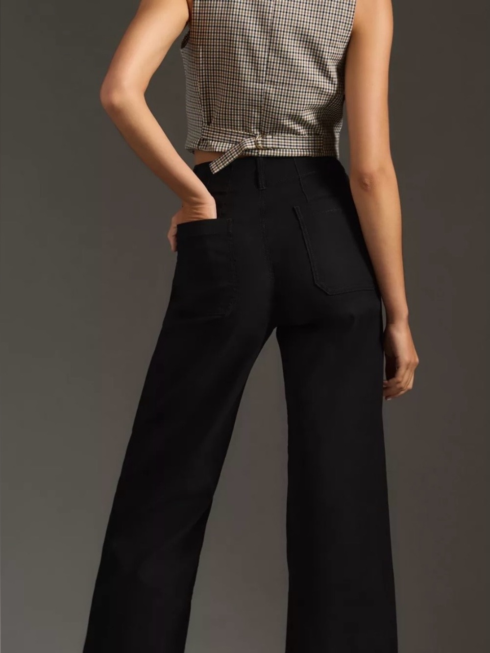Anthropologie Maeve Colette Black Wide-Leg Pants Size 24